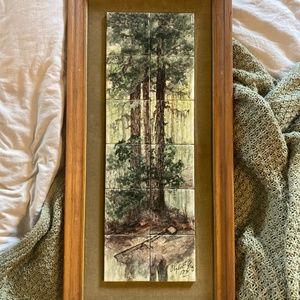 Vintage hand painted ceramic tiles by artist Clyde E. Gray